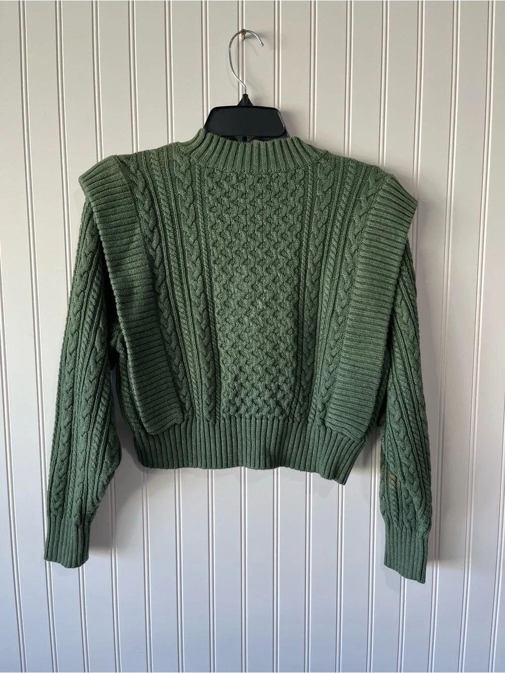 Green Cable Knit Sweater - Classic Women's Crewneck - Picture 7 of 10